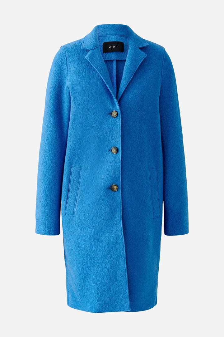 Manteau en laine bouillie Mayson - Bleu
