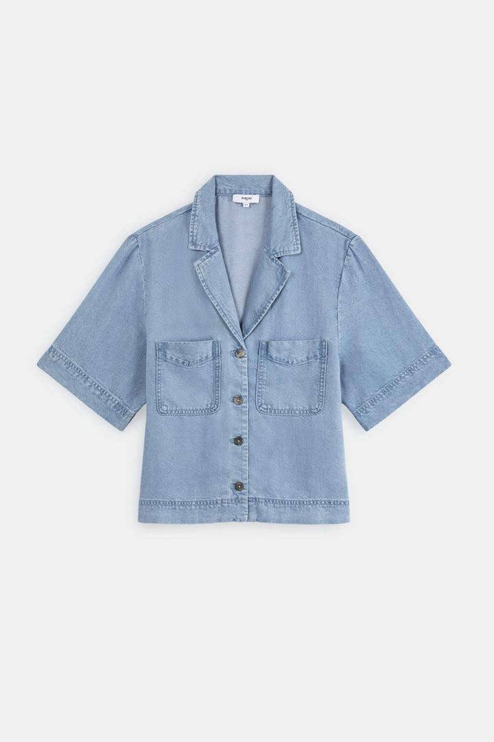 Blouse style denim à manches courtes Laban