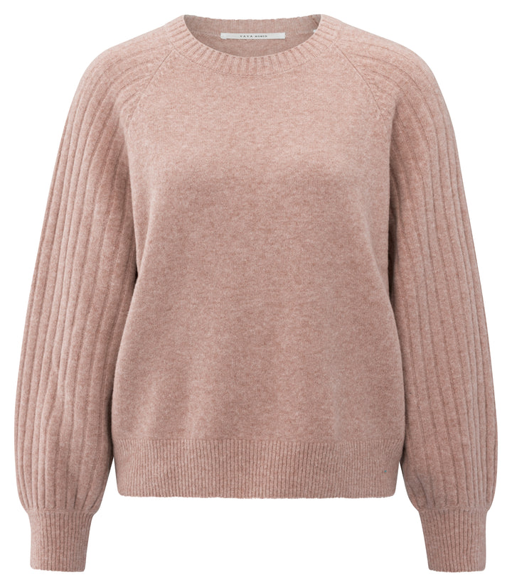 Pull à manches longues côtelées