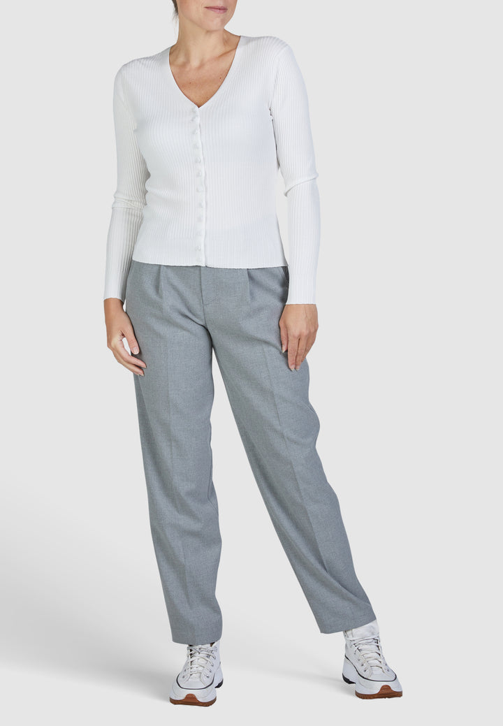 Pantalon plissé évasé avec effet flanelle