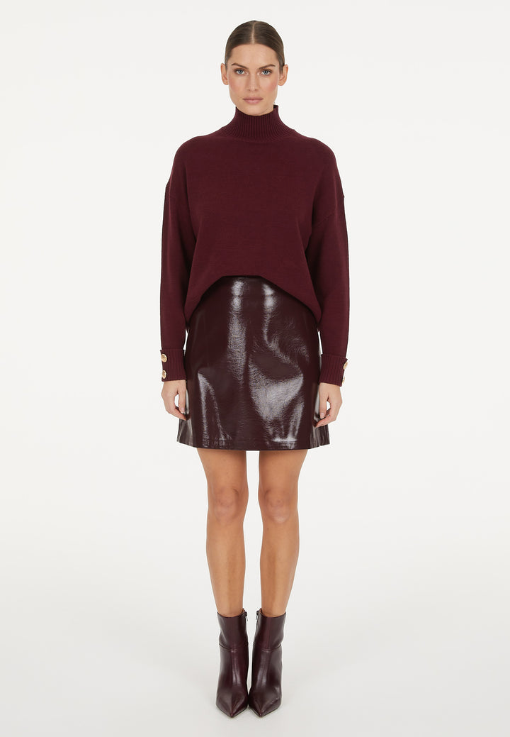 Jupe courte en faux cuir