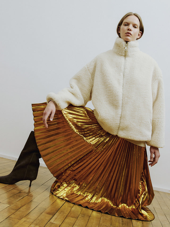 Manteau anorak ample en fausse fourrure Sol