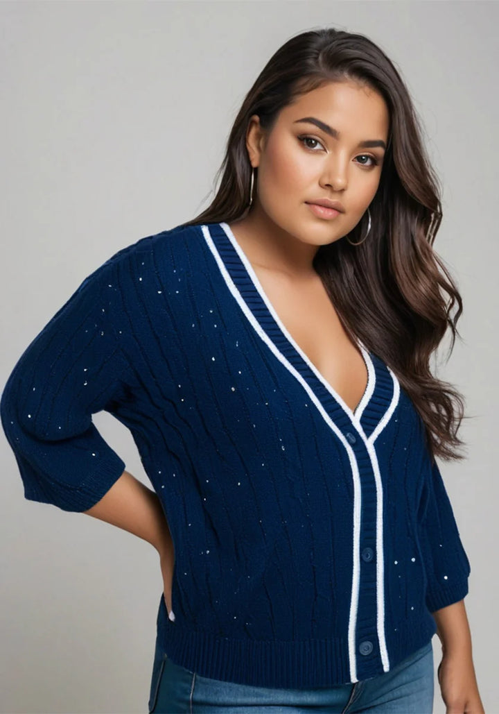 Cardigan en coton avec détails scintillants