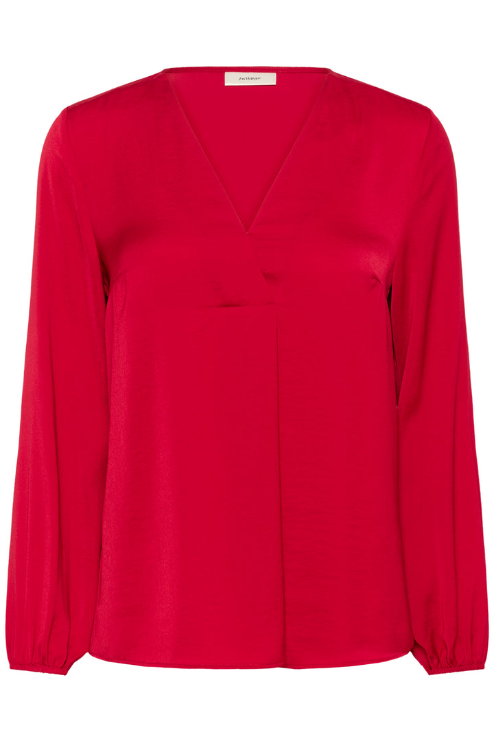Blouse légère avec col V Rinda - Rouge