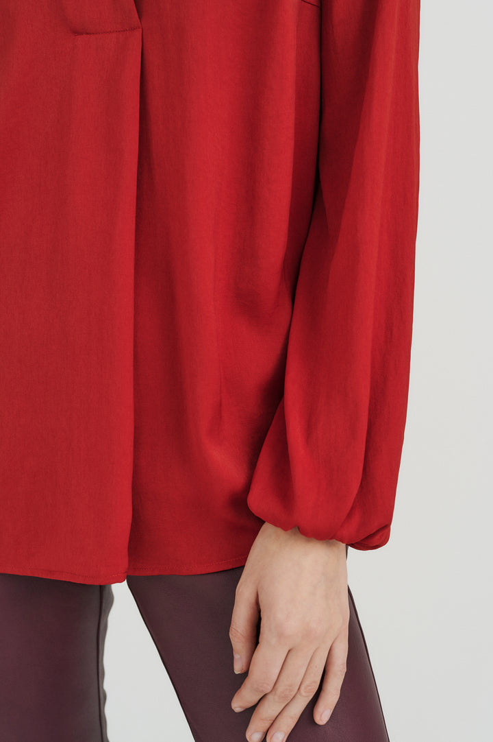 Blouse légère avec col V Rinda - Rouge