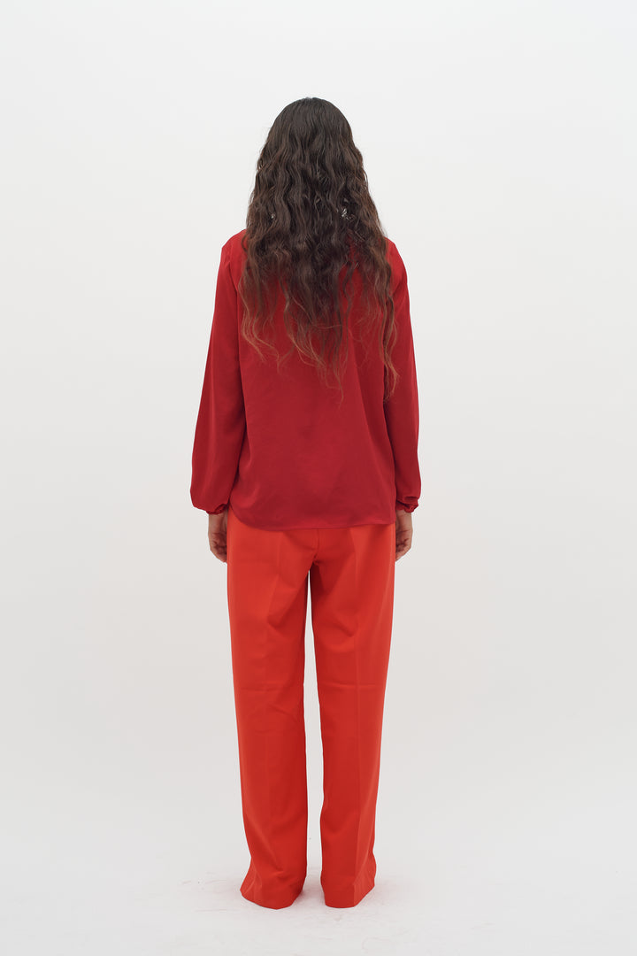 Blouse légère avec col V Rinda - Rouge