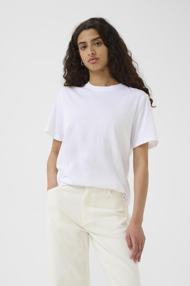 T-shirt en coton avec col rond Grith