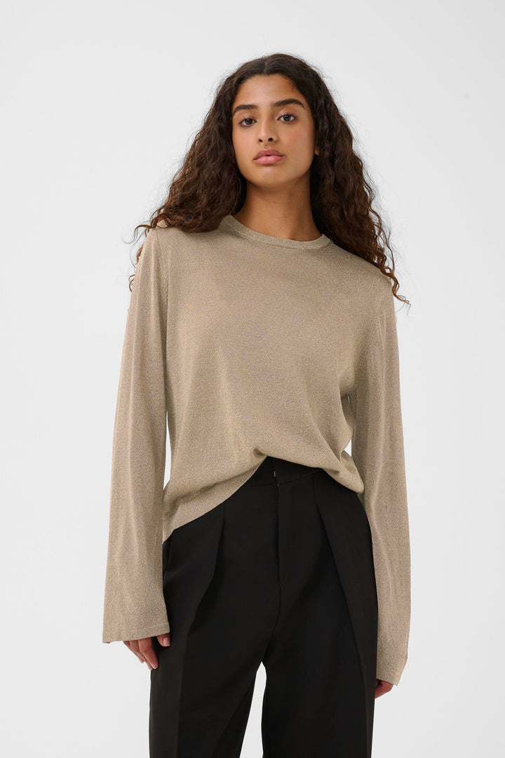 Pull en lurex avec col rond Thani