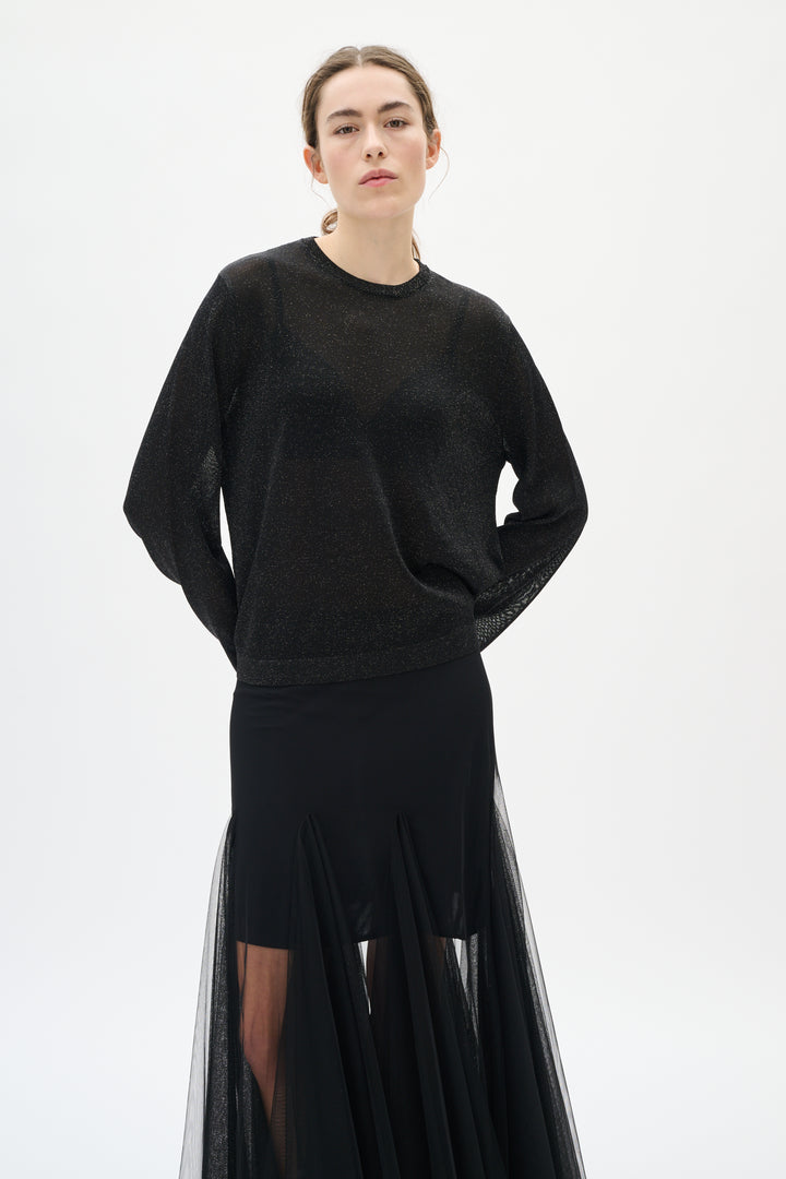 Pull en lurex avec col rond Thani