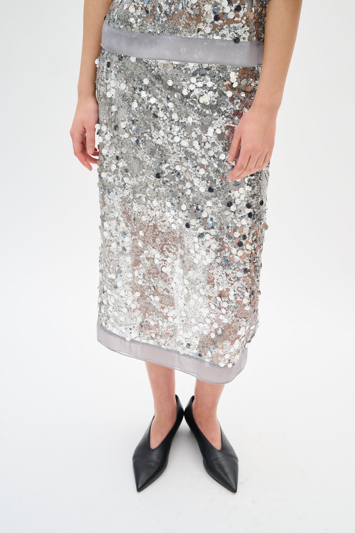 Jupe midi à paillettes Davina