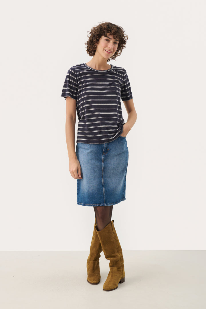 T-shirt en lin rayé Nacima