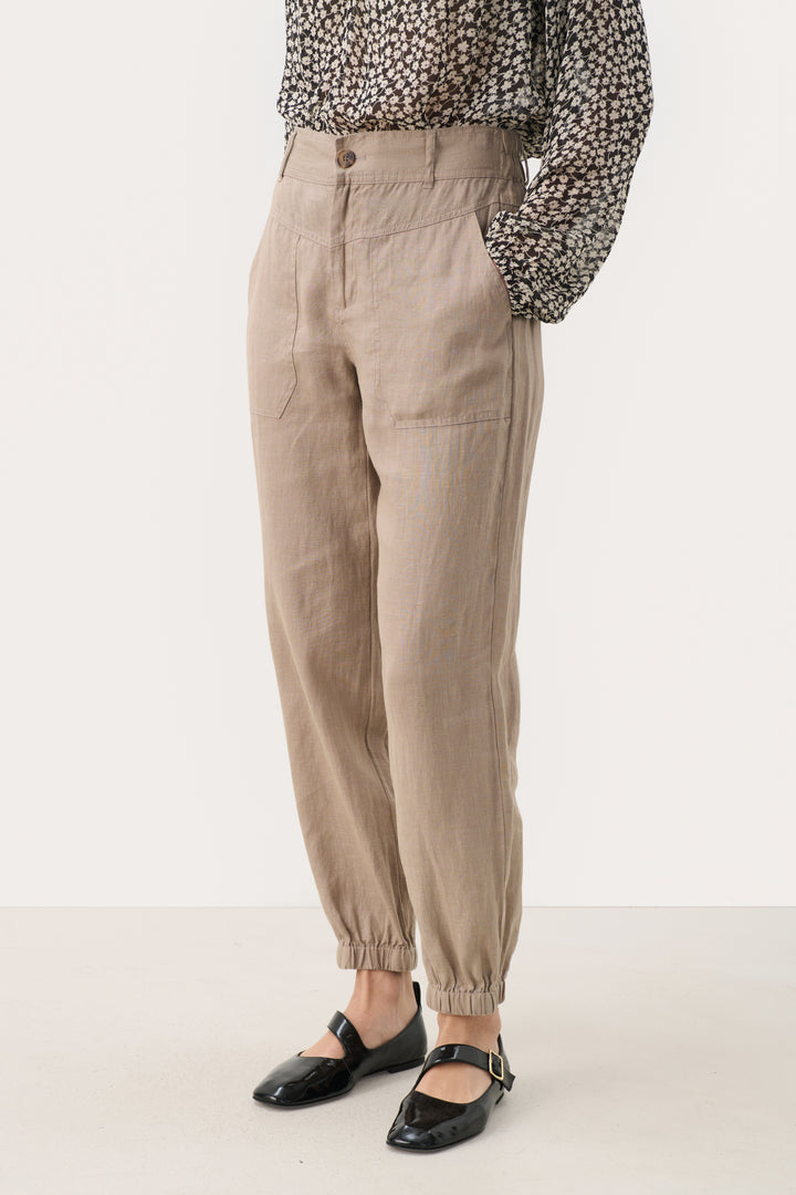 Pantalon en lin avec taille élastique Shenas