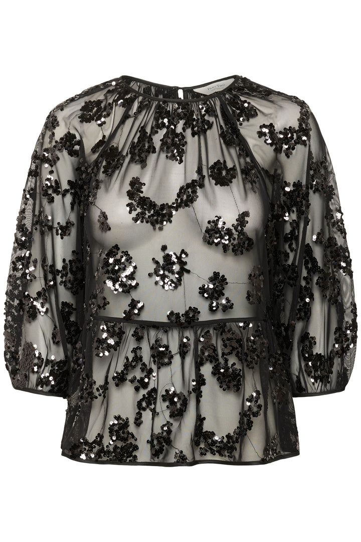 Blouse transparente à paillettes Vivan