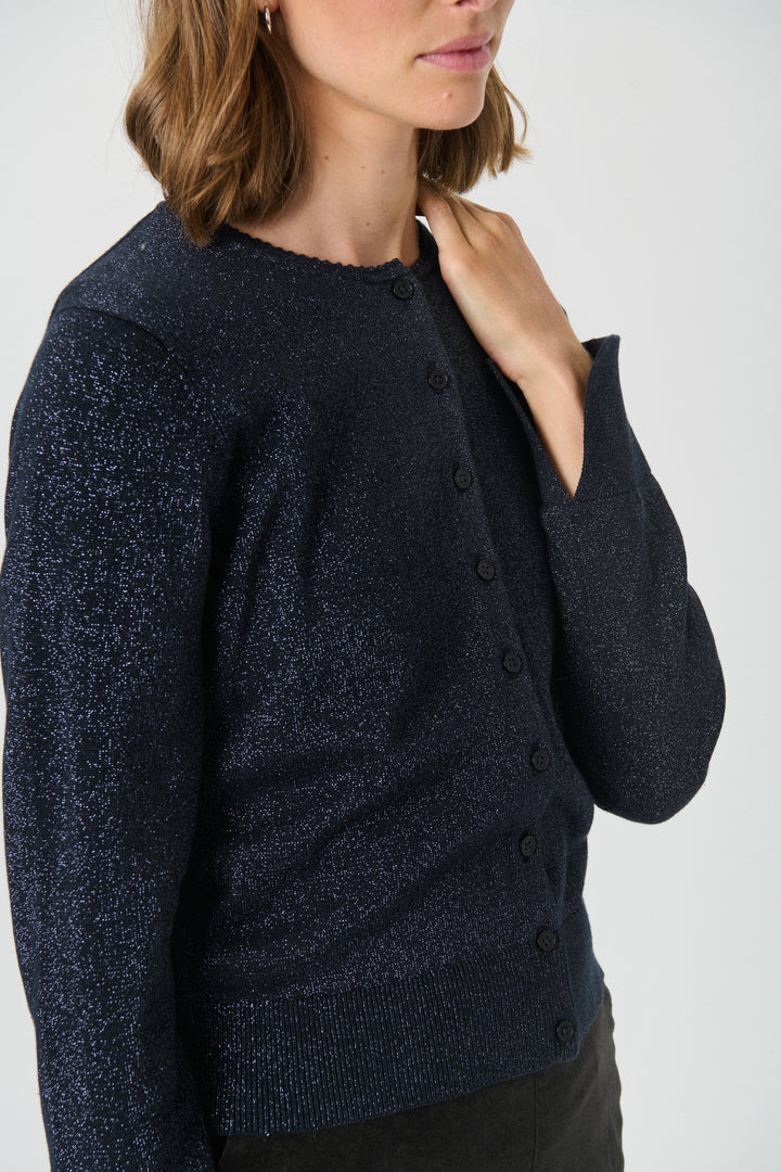 Cardigan boutonné en lurex Veinta
