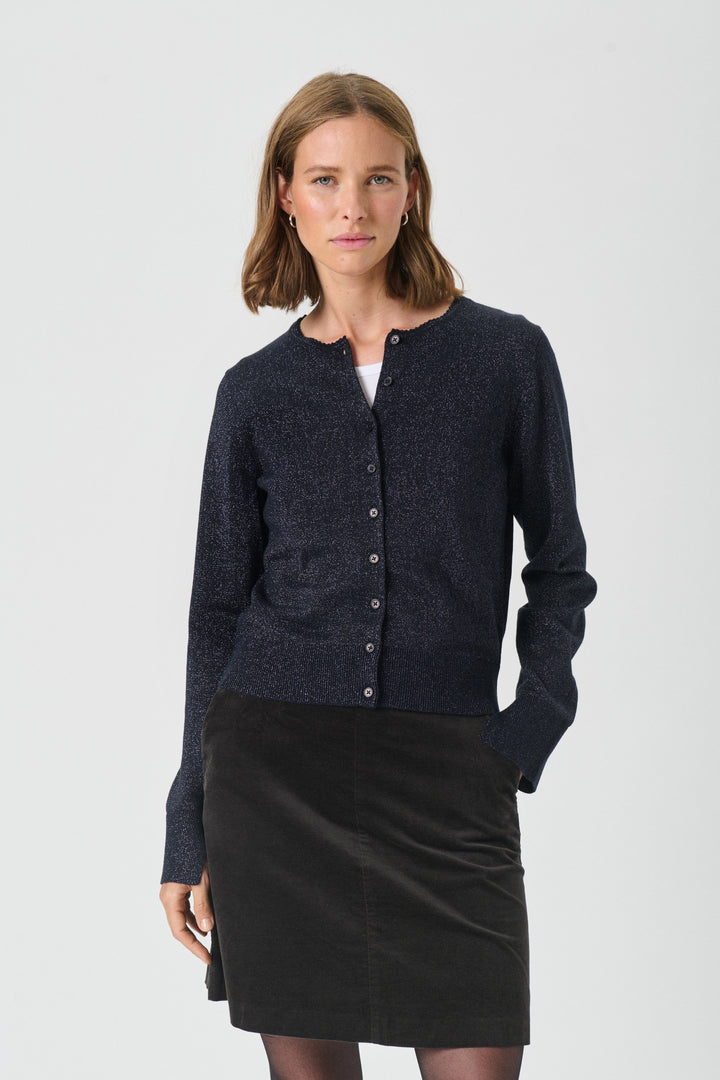 Cardigan boutonné en lurex Veinta