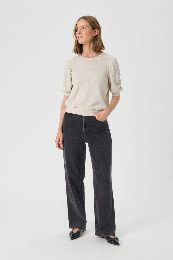 Pull en lurex à manches courtes Varaia