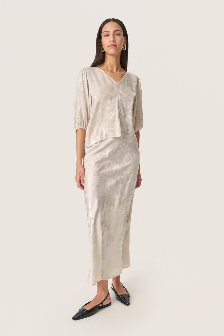 Blouse satinée avec imprimé métallisé Kitty