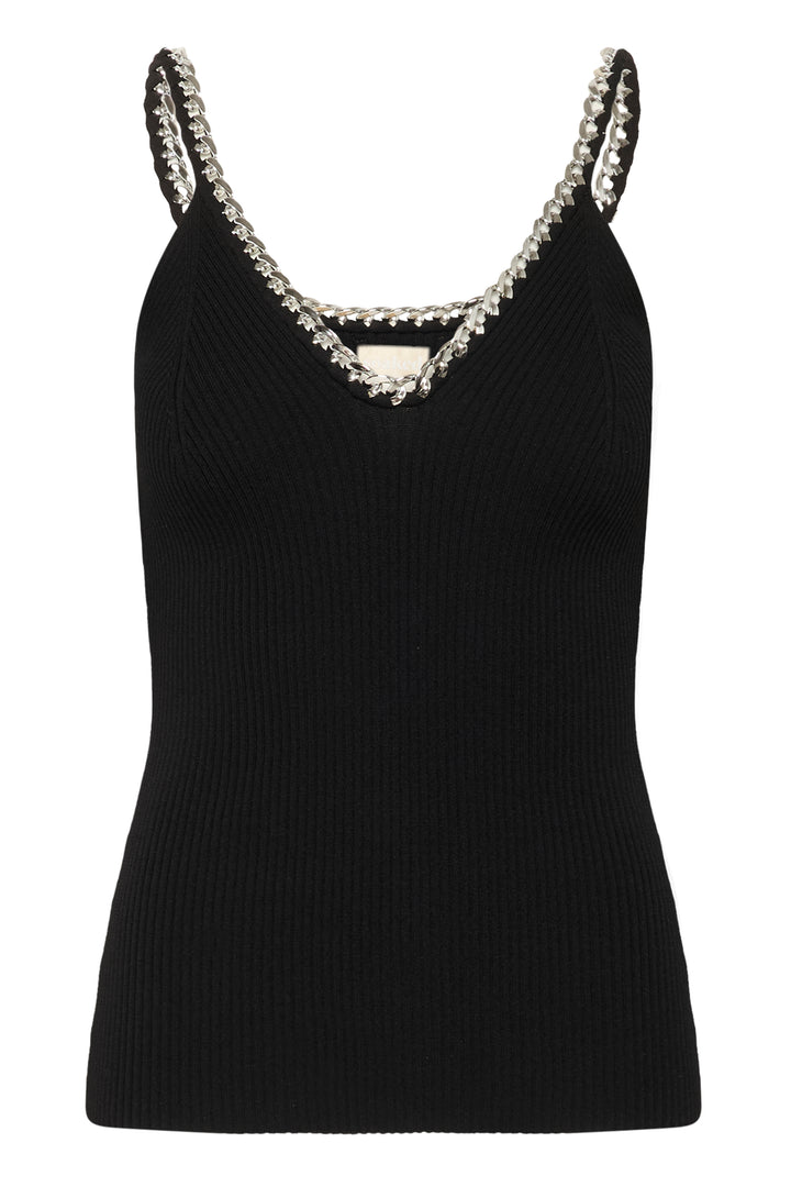 Camisole côtelée avec maillons argentés Mirabel