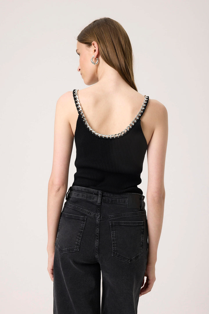 Camisole côtelée avec maillons argentés Mirabel
