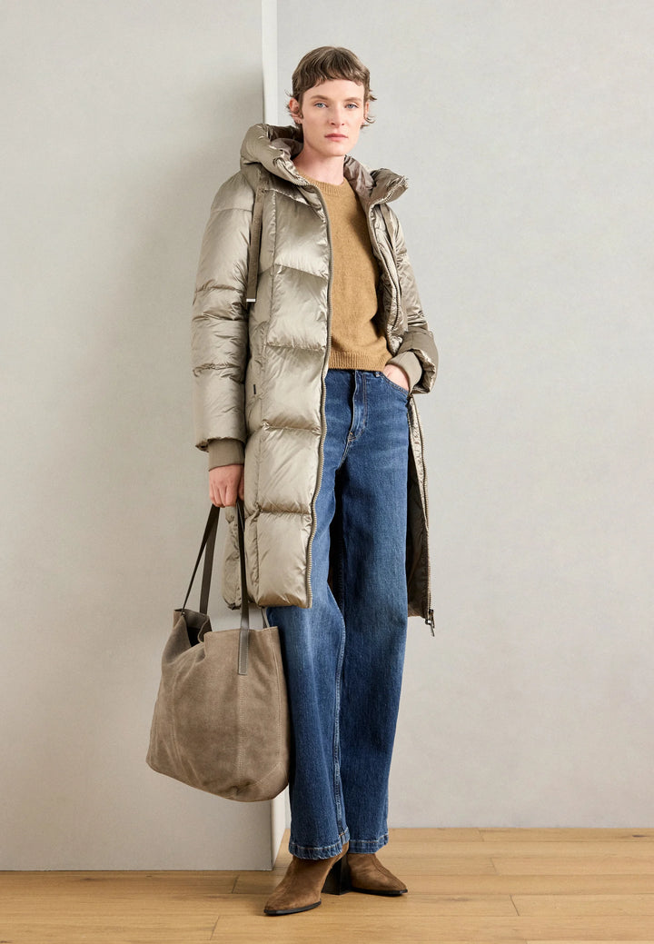 Manteau long en duvet avec fini métallique Nova - HIVER