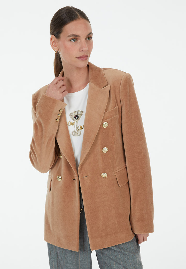 Veston croisé en velours