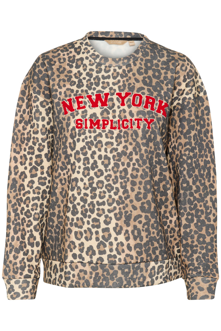 Sweat-shirt avec imprimé léopard et écriture Charlie