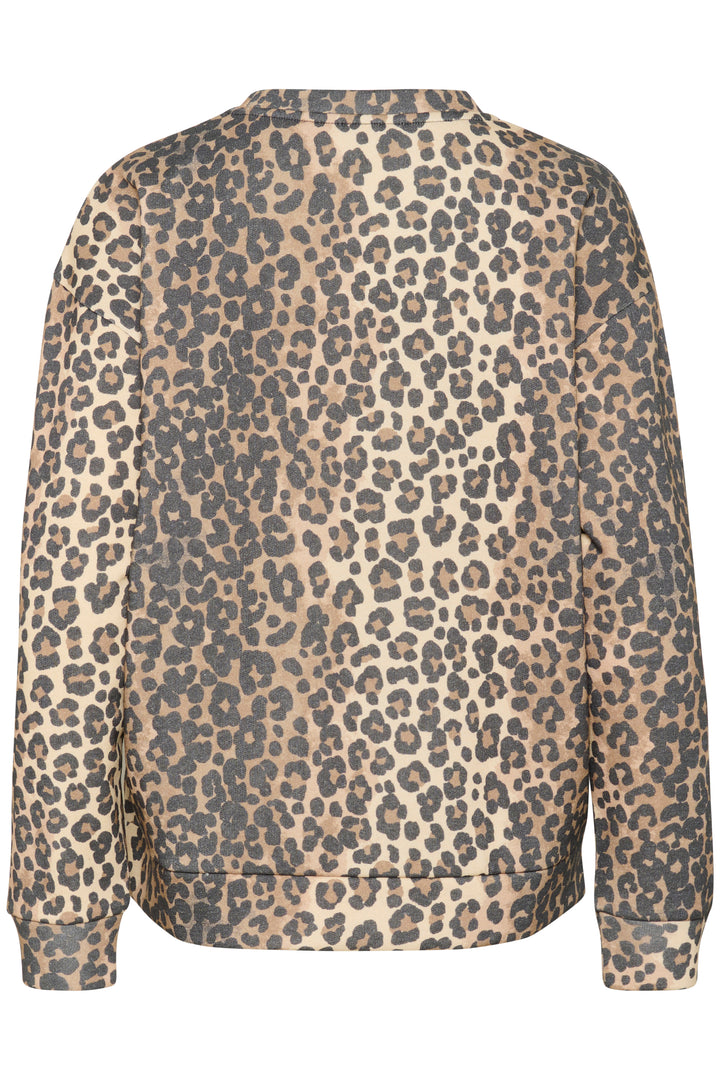 Sweat-shirt avec imprimé léopard et écriture Charlie
