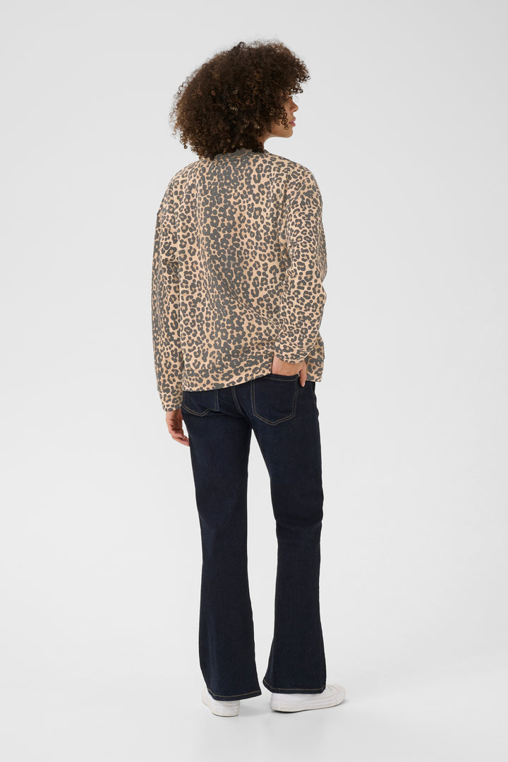 Sweat-shirt avec imprimé léopard et écriture Charlie