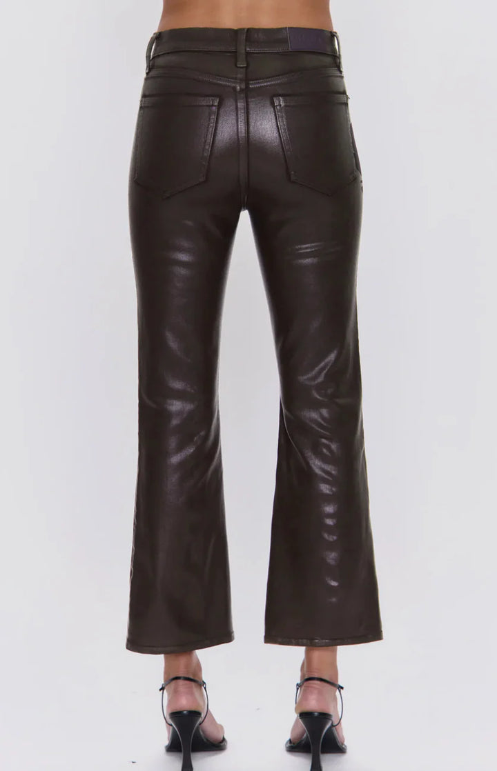 Jeans bootcut en faux cuir Lennon - Mocha