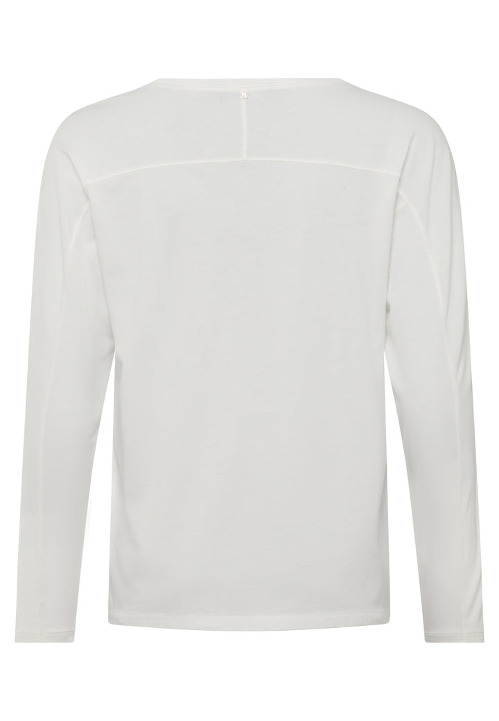 T-shirt à manches longues avec inscription en bouclé