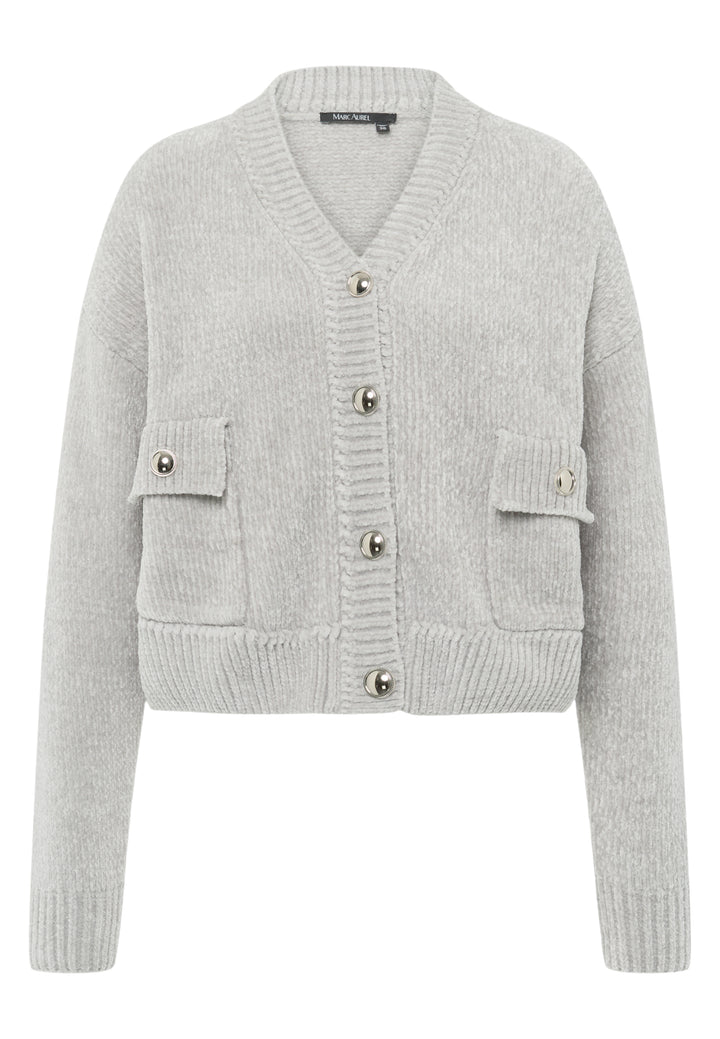 Cardigan en chenille avec poches plaquées