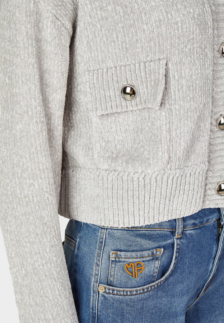 Cardigan en chenille avec poches plaquées