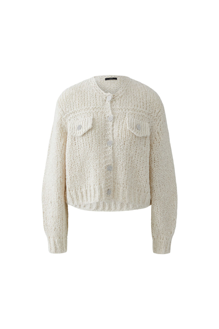Cardigan en mélange de laine avec boutons bijoux