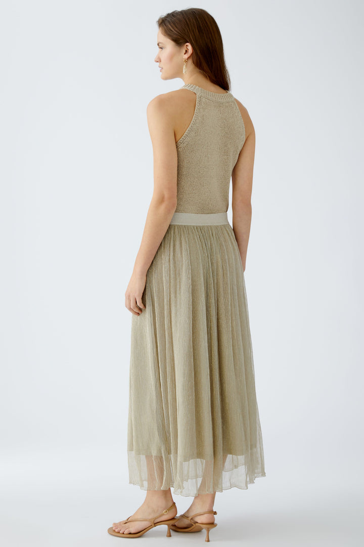 Jupe longue plissée avec lignes lustrées