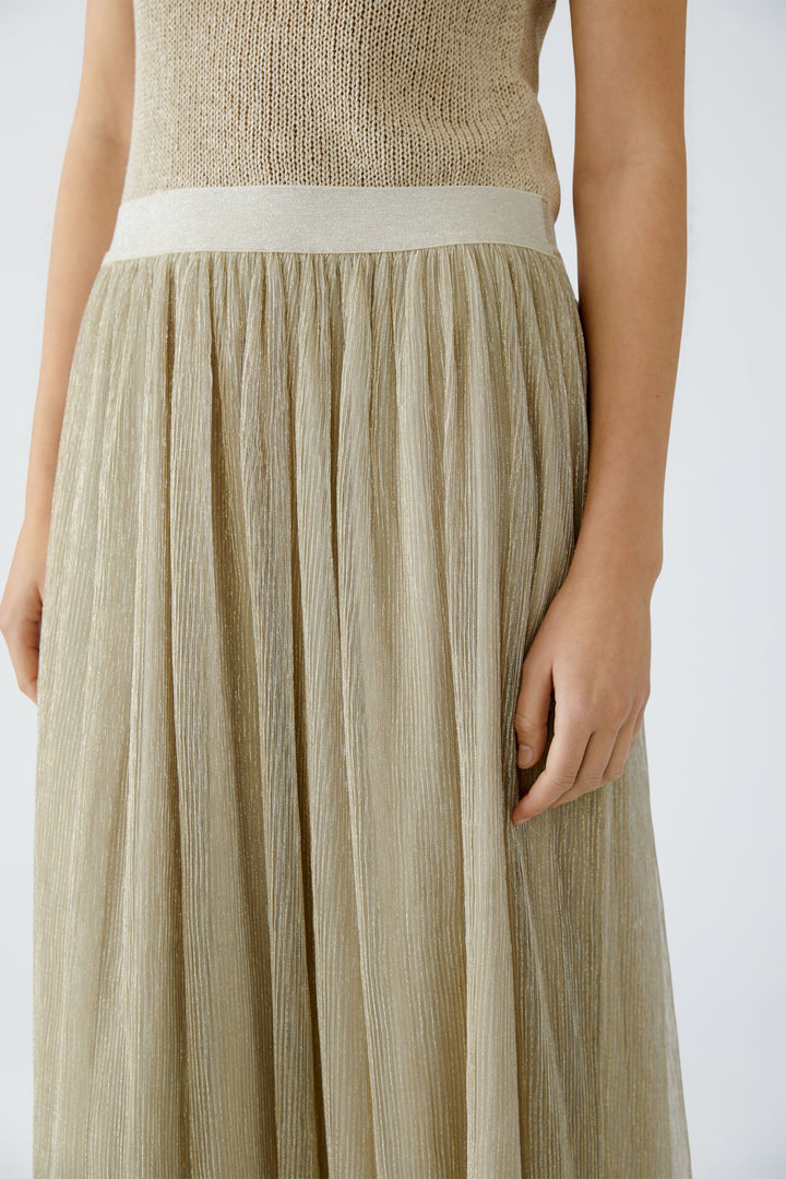 Jupe longue plissée avec lignes lustrées