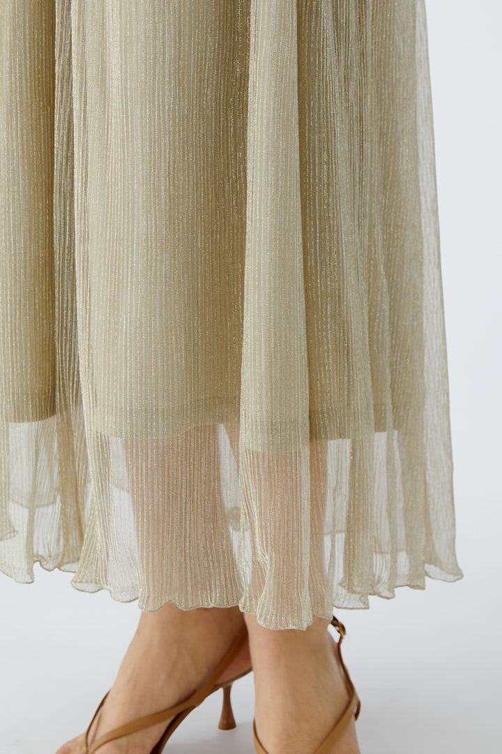 Jupe longue plissée avec lignes lustrées