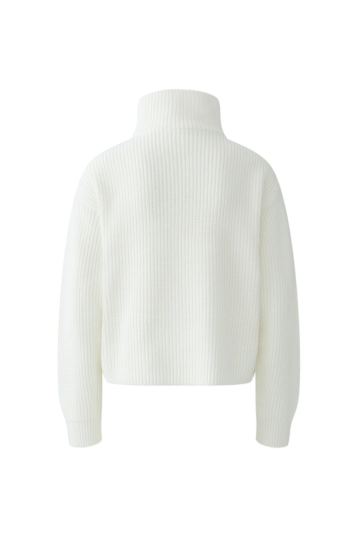 Pull côtelé avec col zippé