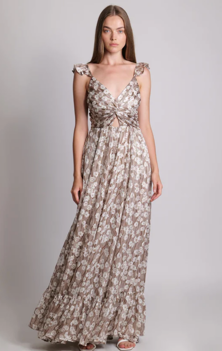 Robe longue en chiffon avec imprimé floral Silvia