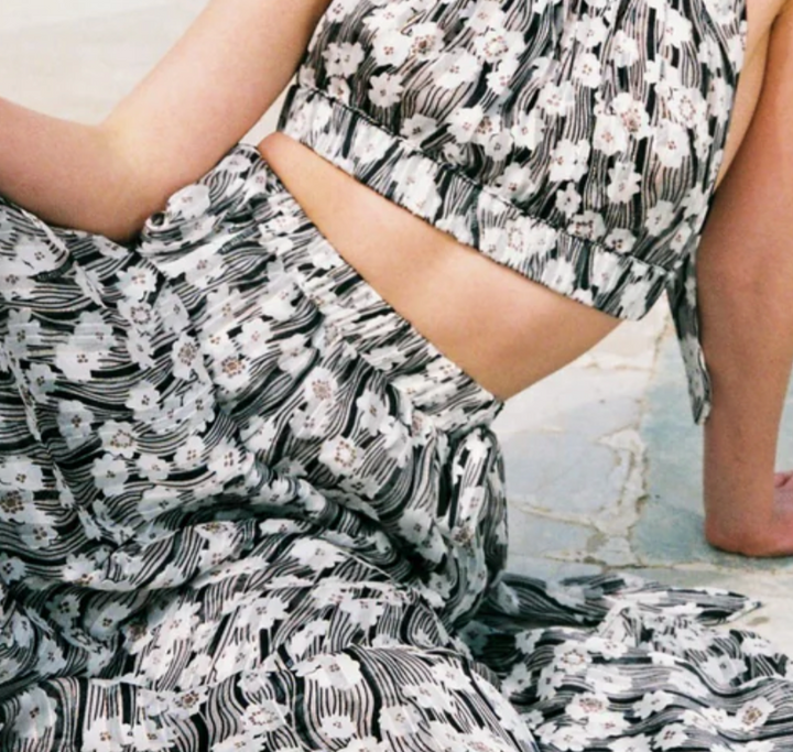 Robe longue en chiffon avec imprimé floral Silvia