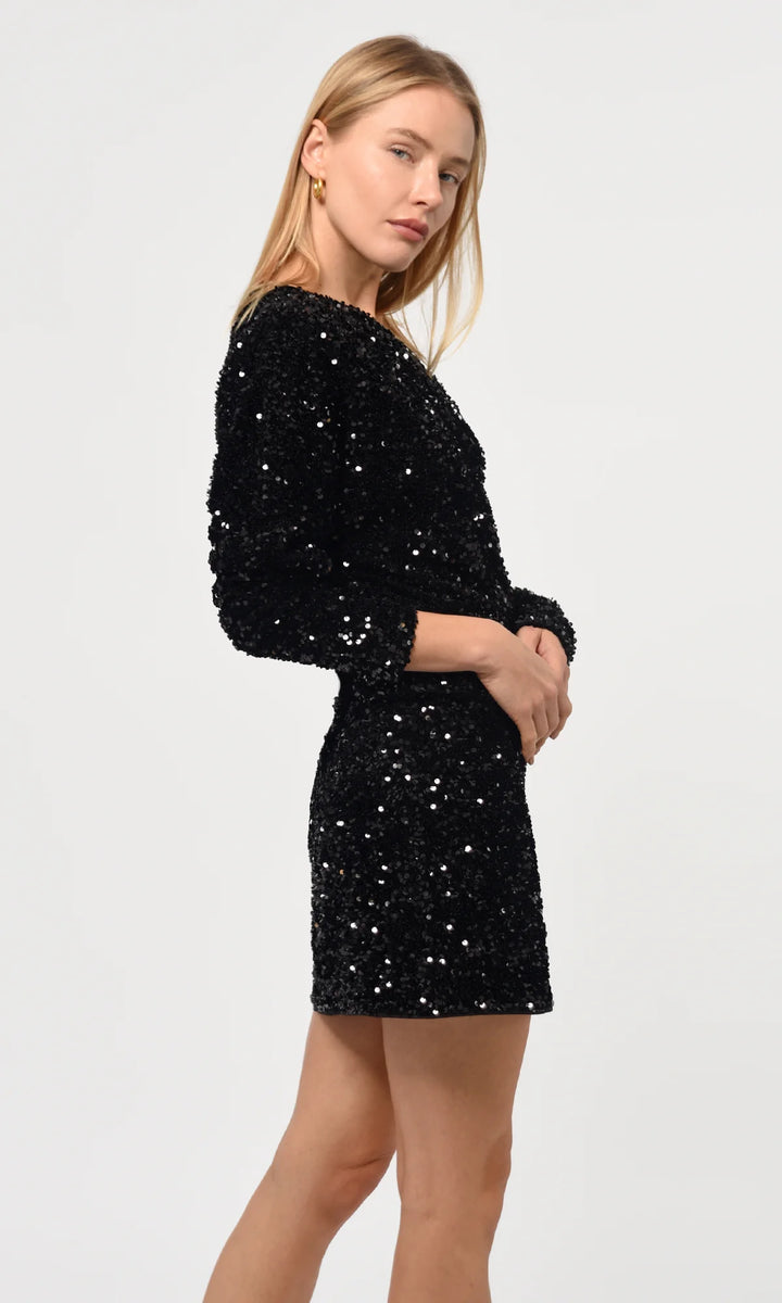 Robe asymétrique à l'épaule en paillettes