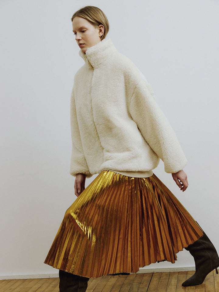 Manteau anorak ample en fausse fourrure Sol