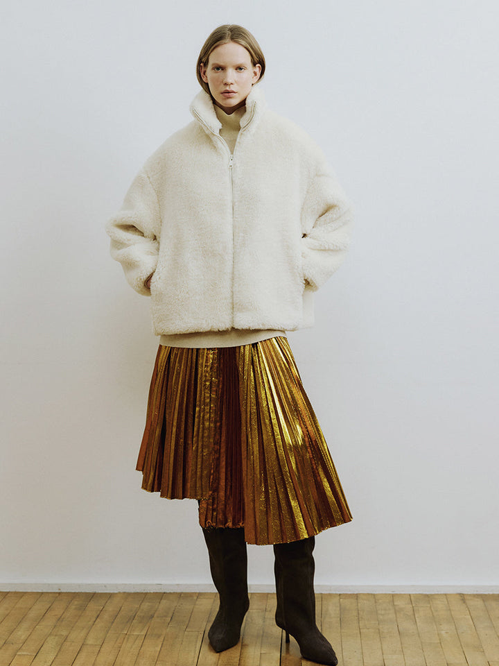 Manteau anorak ample en fausse fourrure Sol