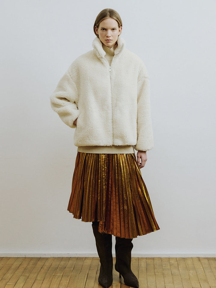 Manteau anorak ample en fausse fourrure Sol