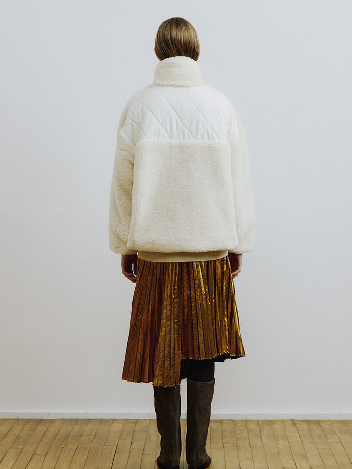 Manteau anorak ample en fausse fourrure Sol