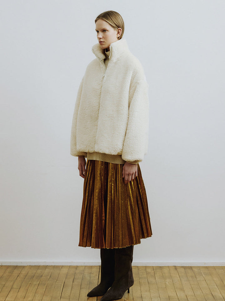 Manteau anorak ample en fausse fourrure Sol