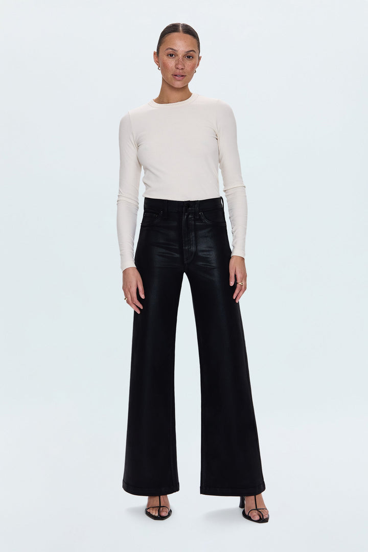 Jeans ultra ample en faux cuir Lana