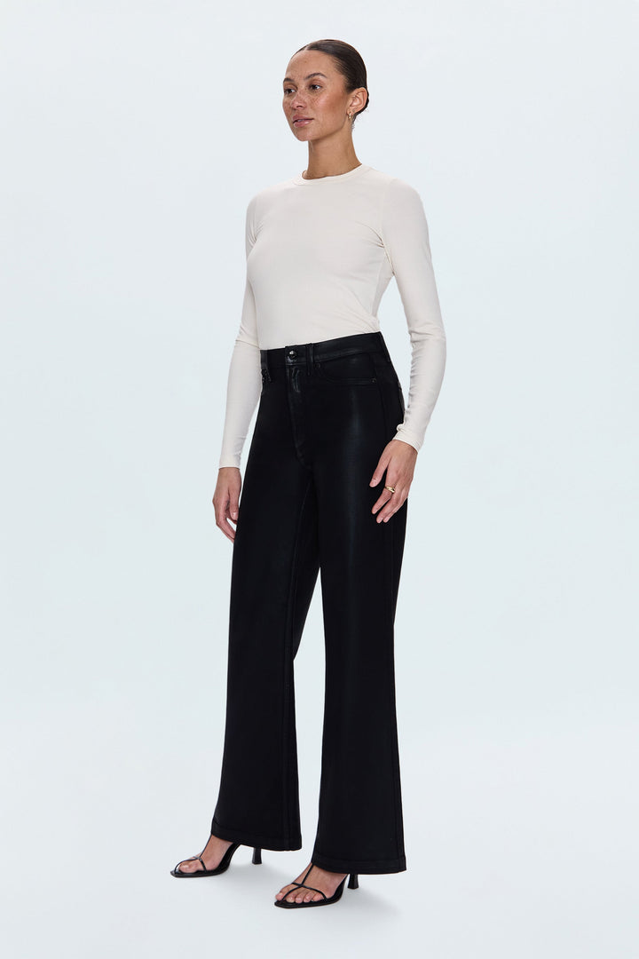 Jeans ultra ample en faux cuir Lana