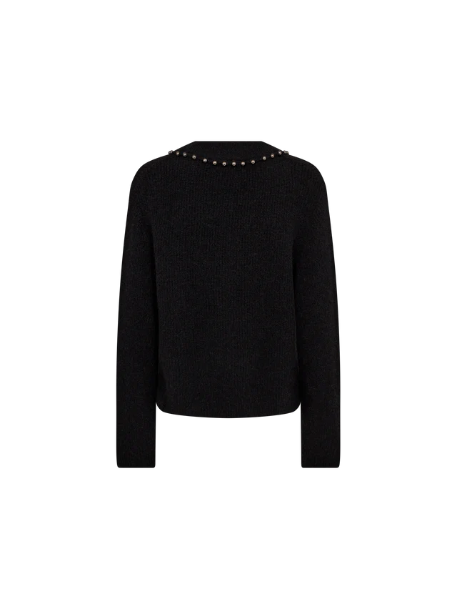 Pull à encolure V ornée de perles Zora