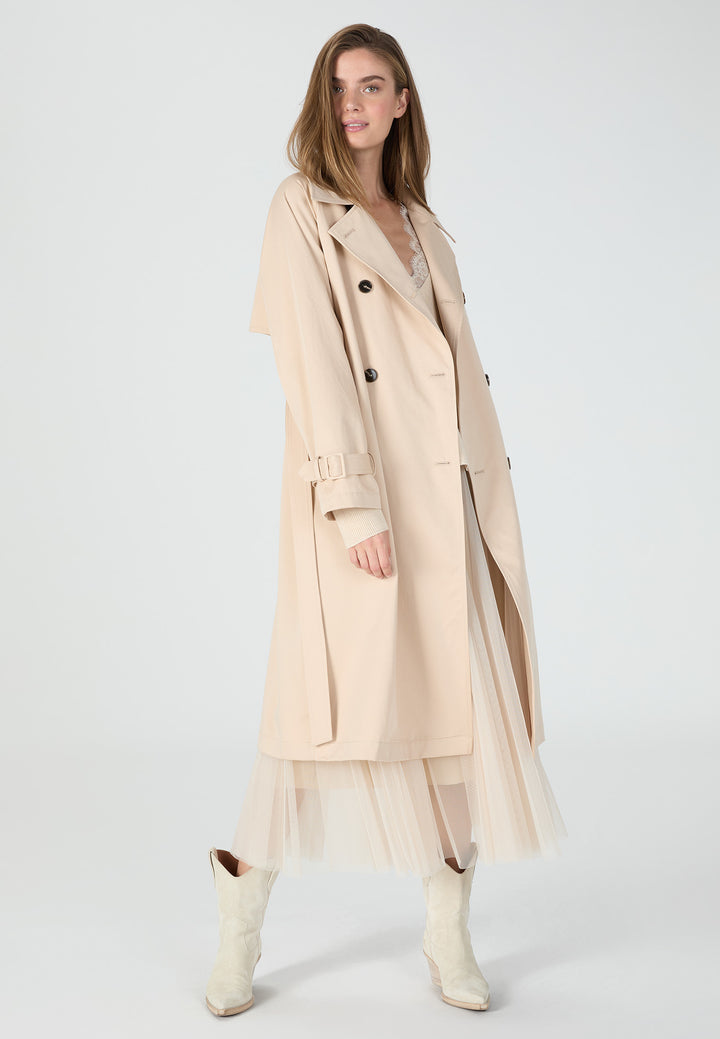 Jupe midi en tulle avec taille élastique satinée