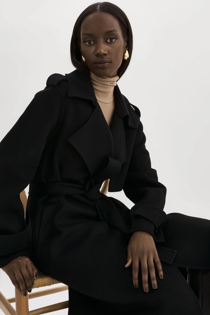 Manteau long en mélange de laine Margaret